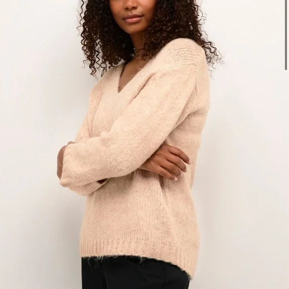 Kaffe KAalioma Smoke Gray Pullover sweater Wool Blend women size M - Picture 5 of 15